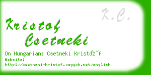 kristof csetneki business card